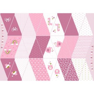 Poppy Design | Vlaggenlijn Roze | Poplin Paneel