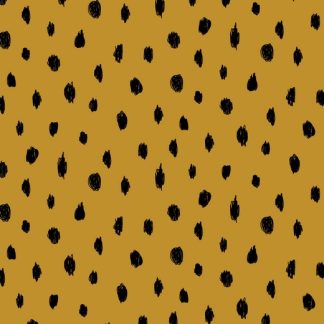 Poppy Design | Painted Dots Ockre | Softsweat 150 cm